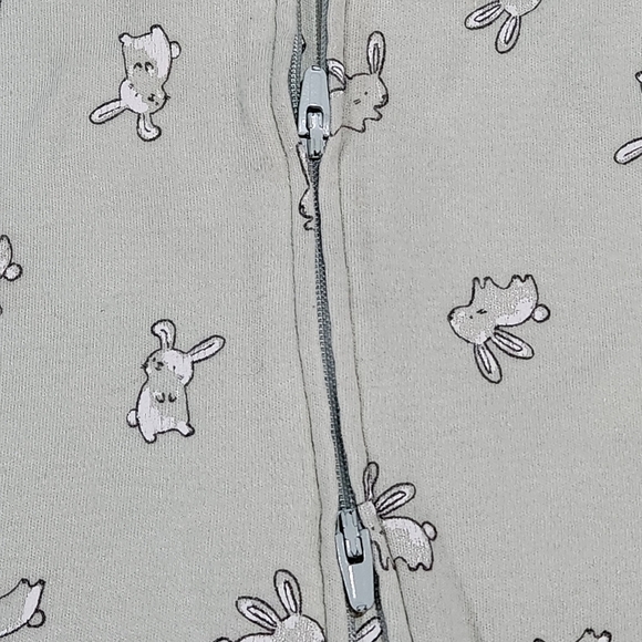 Carter's Little Bunny 100% Cotton Light Mint Green Footed Sleep N' Play, Size 6M - Picture 3 of 4